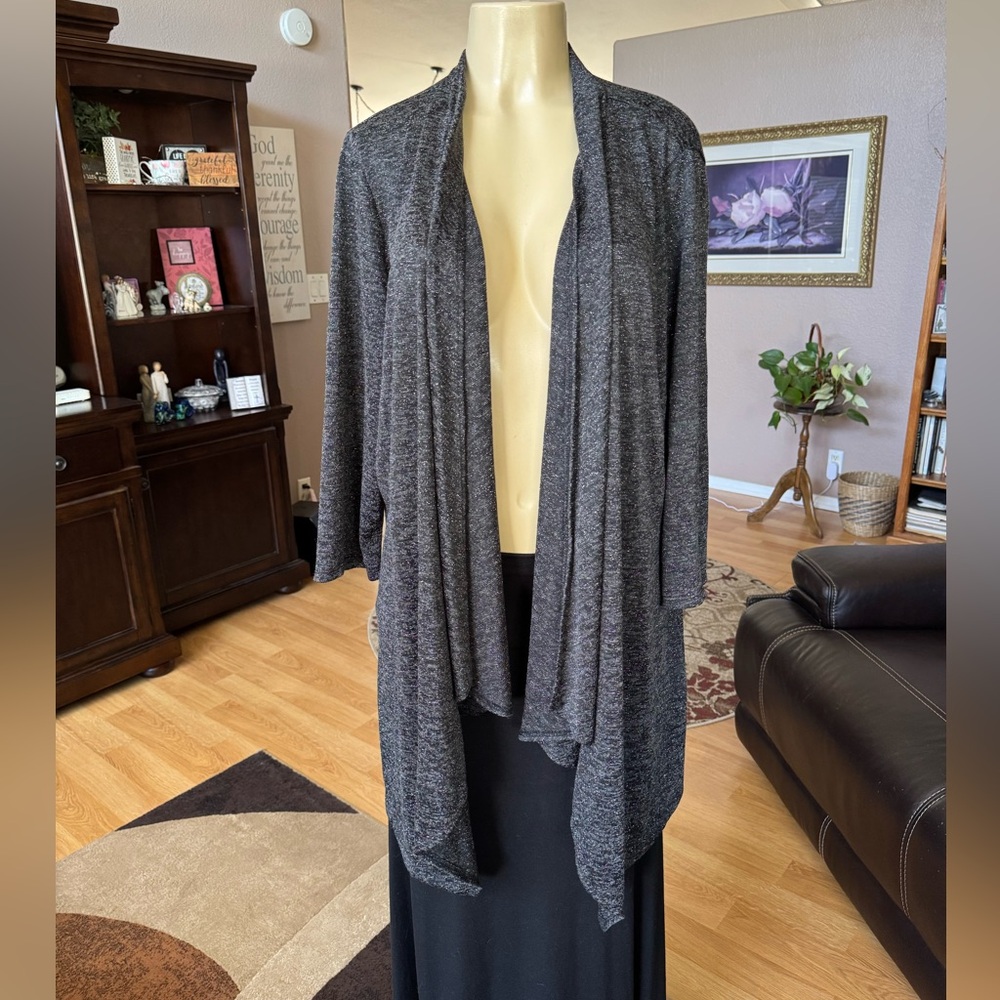 Slinky Brand Gray Women's Cardigan - Picture 5 of 9